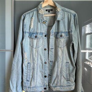 Men's Elwood Distressed Light Denim Jean Jacket